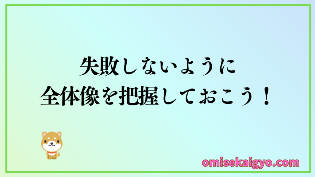 初心者は店舗物件探しで失敗しないように全体像を把握しておこう！